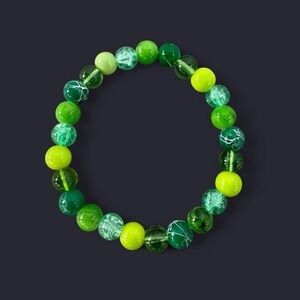 Screamin Green Glass Bead Bracelet 8mm